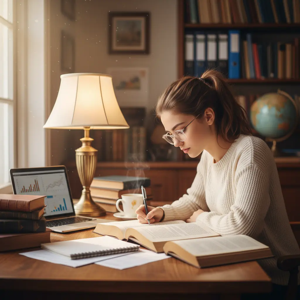 Student studying